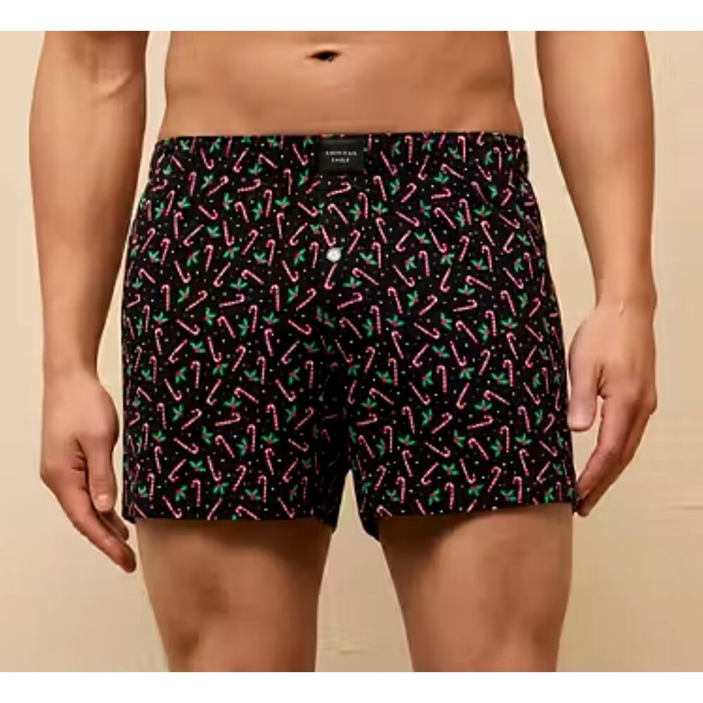 American Eagle Outfitters NWT Candy Cane Festive Holiday Boxers Sz L 35-38